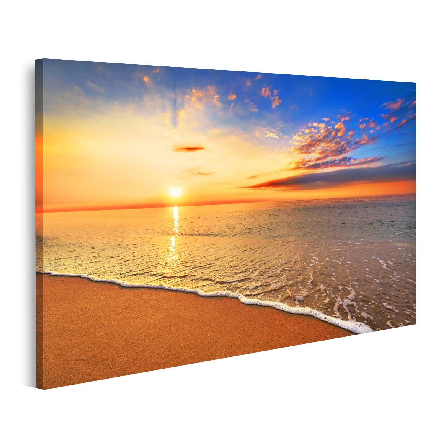 Leinwandbild Bild auf Leinwand Schöne Tropische Sonnenaufgang Am Strand 100x57cm 1