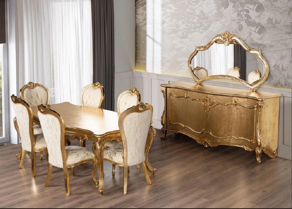 Esstisch, Tische Neu Luxus Esstisch Tisch Möbel Gold JVmoebel Esszimmer Stil Esstische