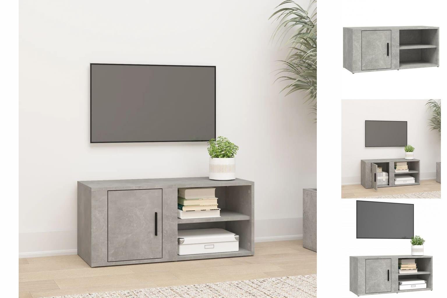 80x31,5x36 Fernseher TV-Schrank Betongrau vidaXL cm Holzwerkstoff TV-Lowboard TV-Schrank