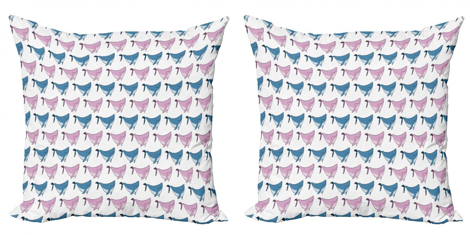 Kissenbezüge Modern Accent Doppelseitiger Digitaldruck, Wal Schwimmen Sea (2 Fish Abakuhaus Happy Stück)