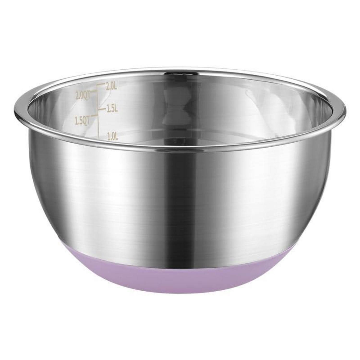 LuxusKollektion Rührschüssel Rührschüssel Edelstahl 22cm mit Silikonboden, Metall