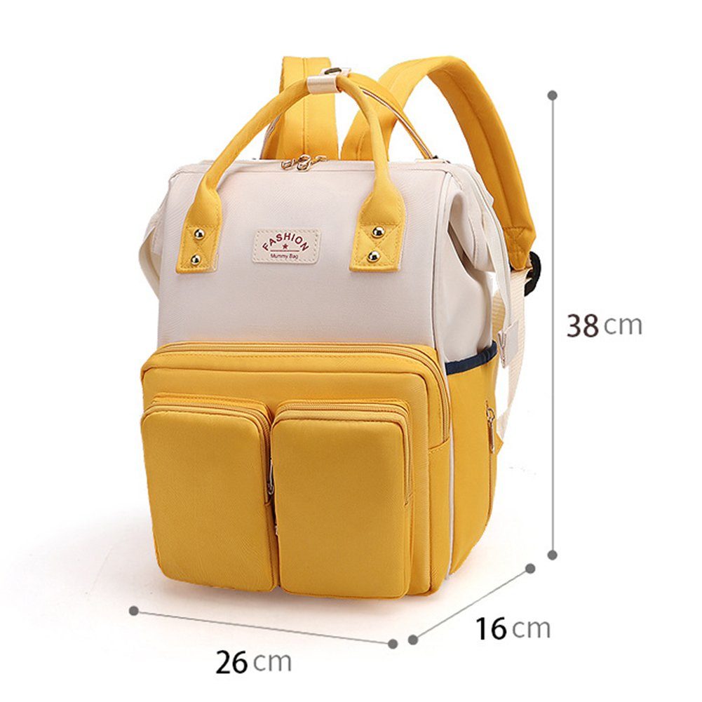 Tragbare Rucksack Große and Mutter Tasche Blusmart Einfache Kapazität Mama beige yellow Mode Wickeltasche