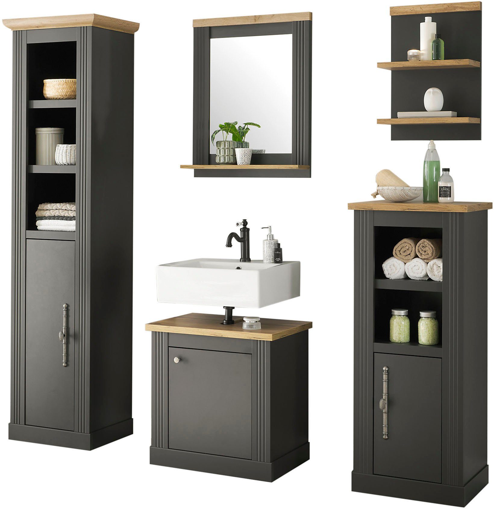 Home affaire Badmöbel-Set WESTMINSTER, Bad im Landhausstil, 5-teiliges Bade günstig online kaufen