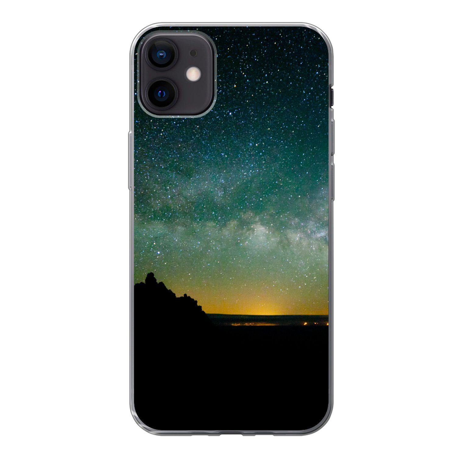 Handyhülle für Apple iPhone 12 Mini Universum - Sternenhimmel - Grün - Jungen - M