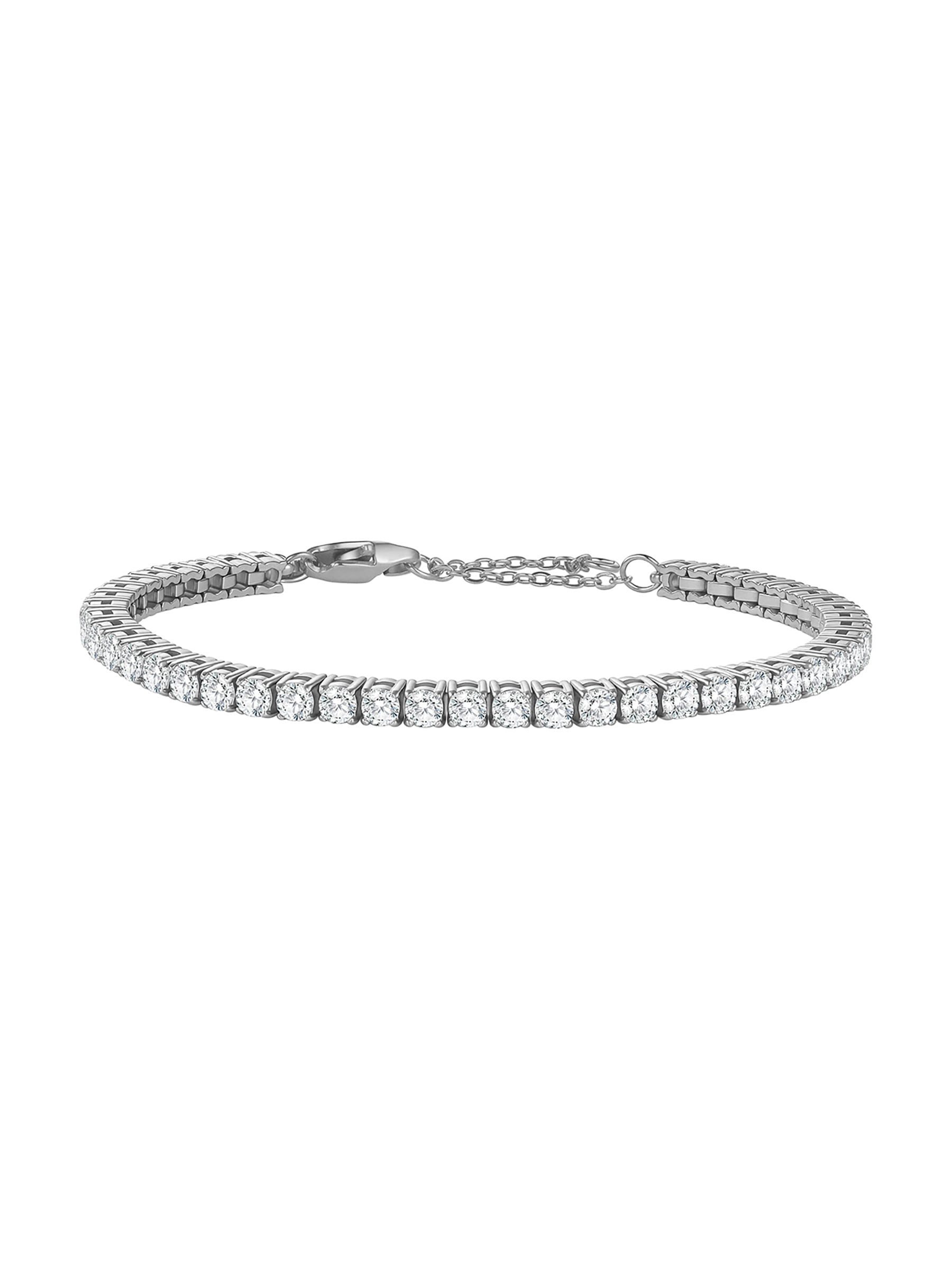 Hey Happiness Tennisarmband mit Zirkonia – 18K vergoldete Edelstahl Armkette wasserfest, verstellbarer Damen-Schmuck schimmernd für Alltag & Abend