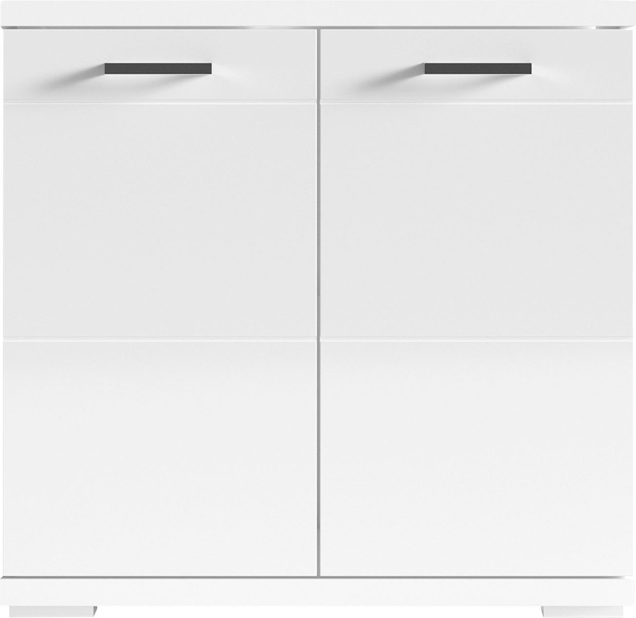 byLIVING Waschbeckenunterschrank Nebraska Breite 60 cm, mit Hochglanzlackierung und verchromten Metallgriffen
