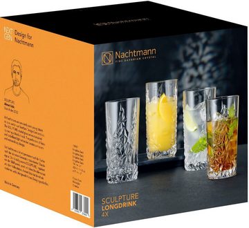 Nachtmann Longdrinkglas Sculpture, Kristallglas, Made in Germany, 420 ml, 4-teilig