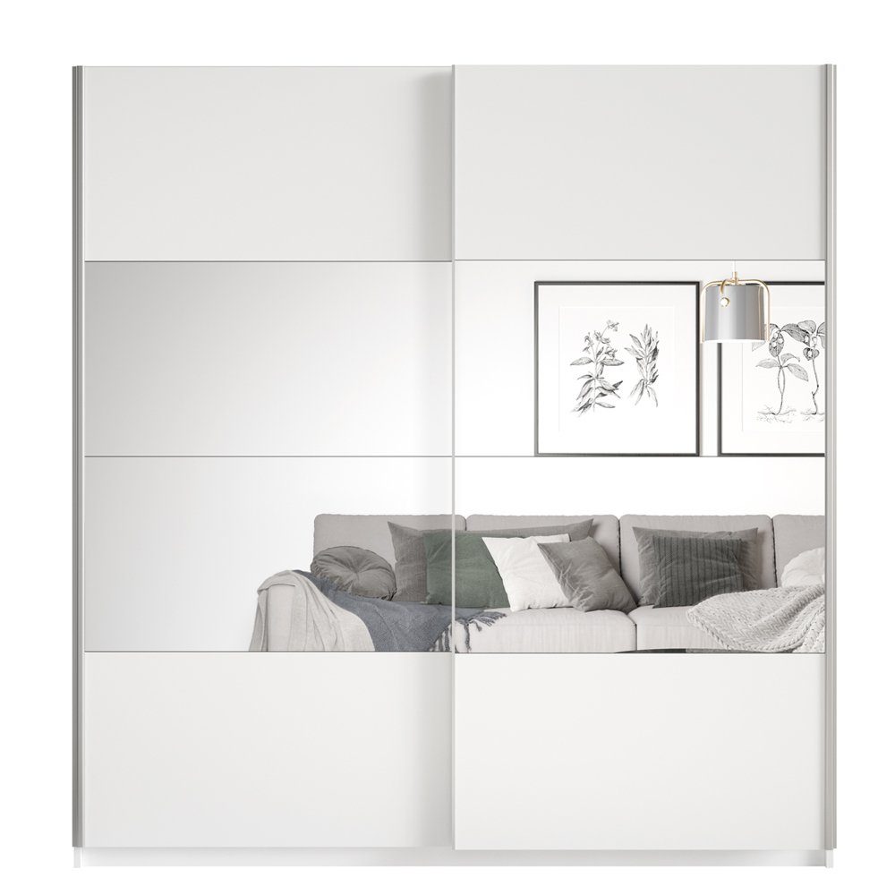 Lomadox Schwebetürenschrank BIRMINGHAM-83 Kleiderschrank mit Schwebetüren in weiß, B/H/T: ca. 180/210/61 cm | Schwebetürenschränke
