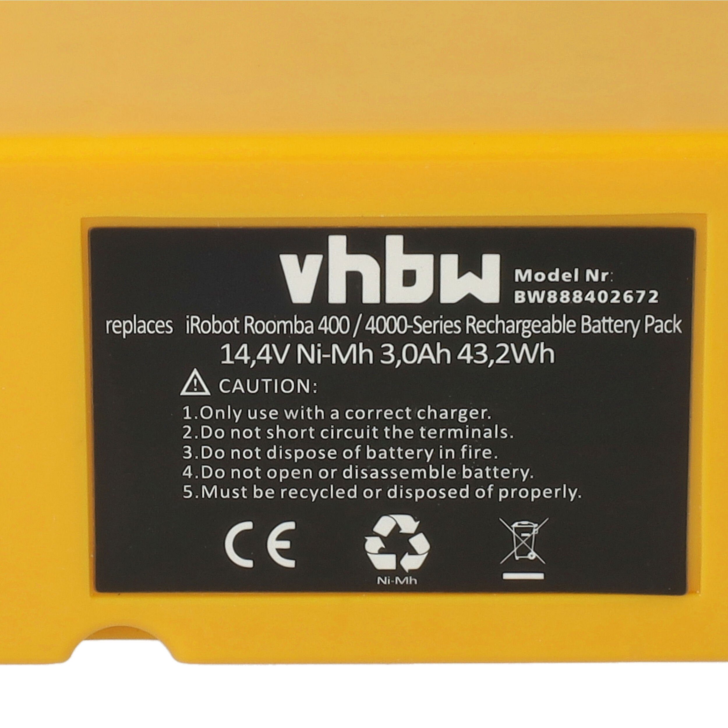 vhbw kompatibel mit mAh 3000 AV001A, NiMH V) (14,4 iRobot AV002A Staubsauger-Akku iTouchless