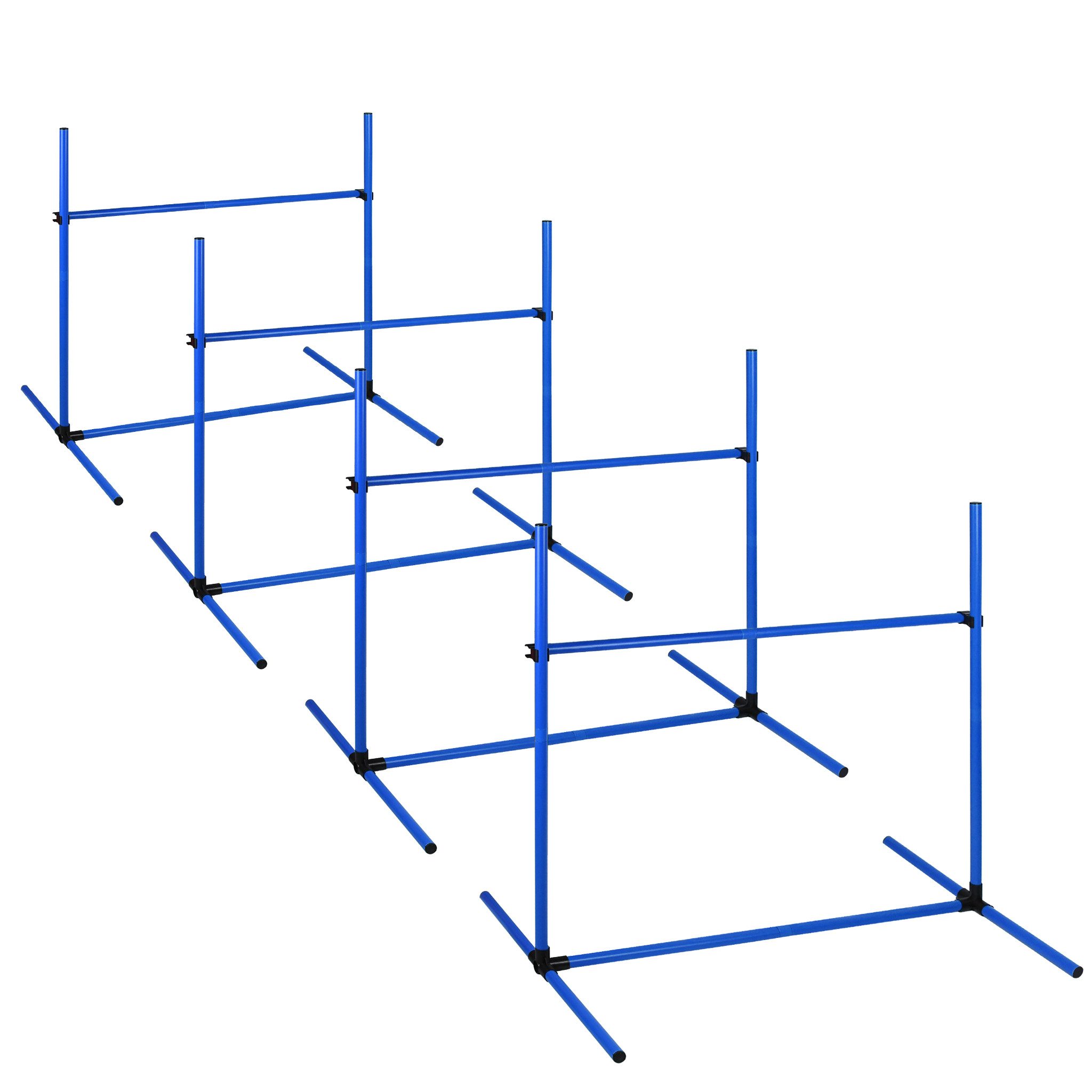 FIVMEN Agility-Hürde Hürdenset Hunde Training Set 4 Hürden Slalom Stangen Trainingshilfe, Trainingsstangen für konditionelles für Innen und Außen 104x70x101cm