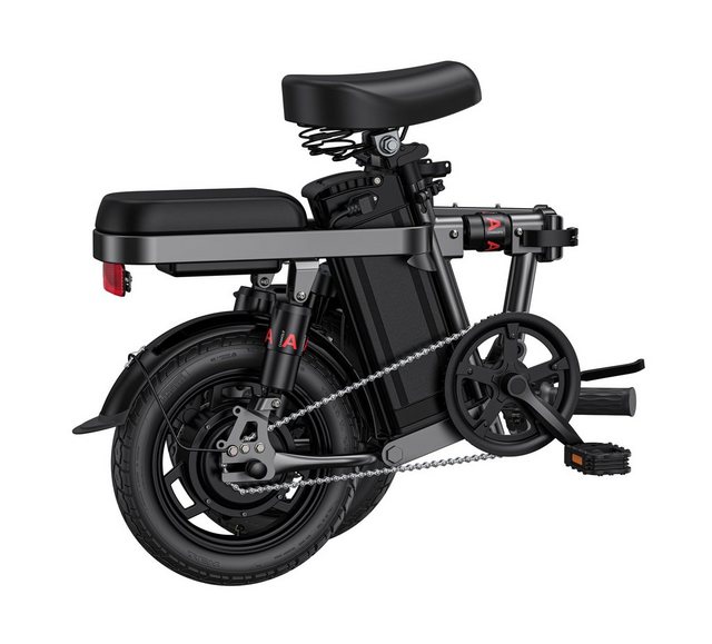REDOM E-Bike E Bike E-Fahrrad Elektrofahrrad Elektro Fahrrad 14 Zoll klappbar klein, Heckmotor, (ohne Straßenzulassung, 250W, Hinterradmotor, 48V 10Ah), 25 km/h Reichweite bis zu 40 km Fahrrad mit Batterie dual Federgabel