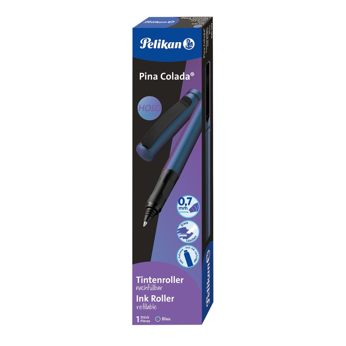 Pelikan Tintenroller Pelikan Tintenroller Pina Colada Holo 0,7mm inkl Tintenpatrone blau