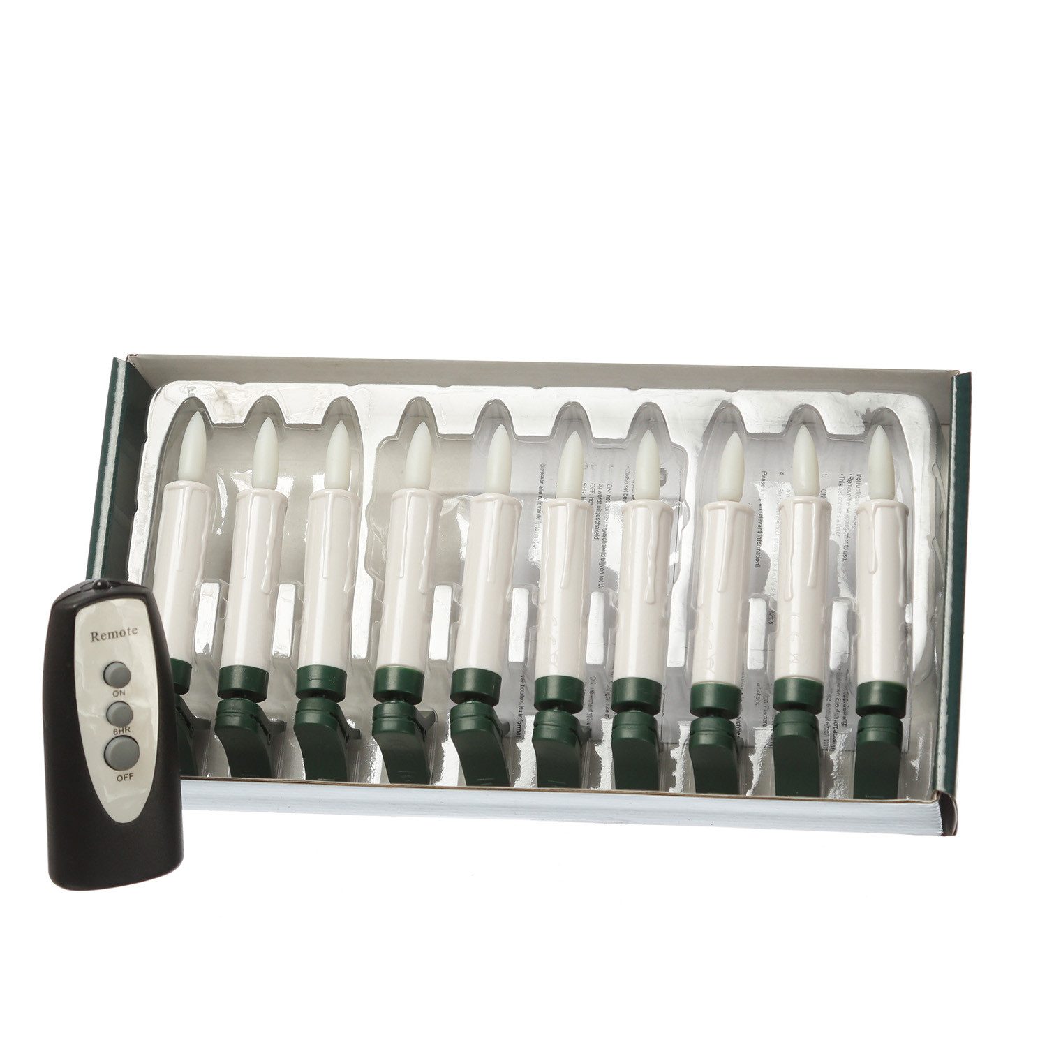 MARELIDA LED-Christbaumkerzen Baumkerzen mit Clip 10 Weihnachtskerzen Baumbeleuchtung kabellos Fernb, 10-flammig