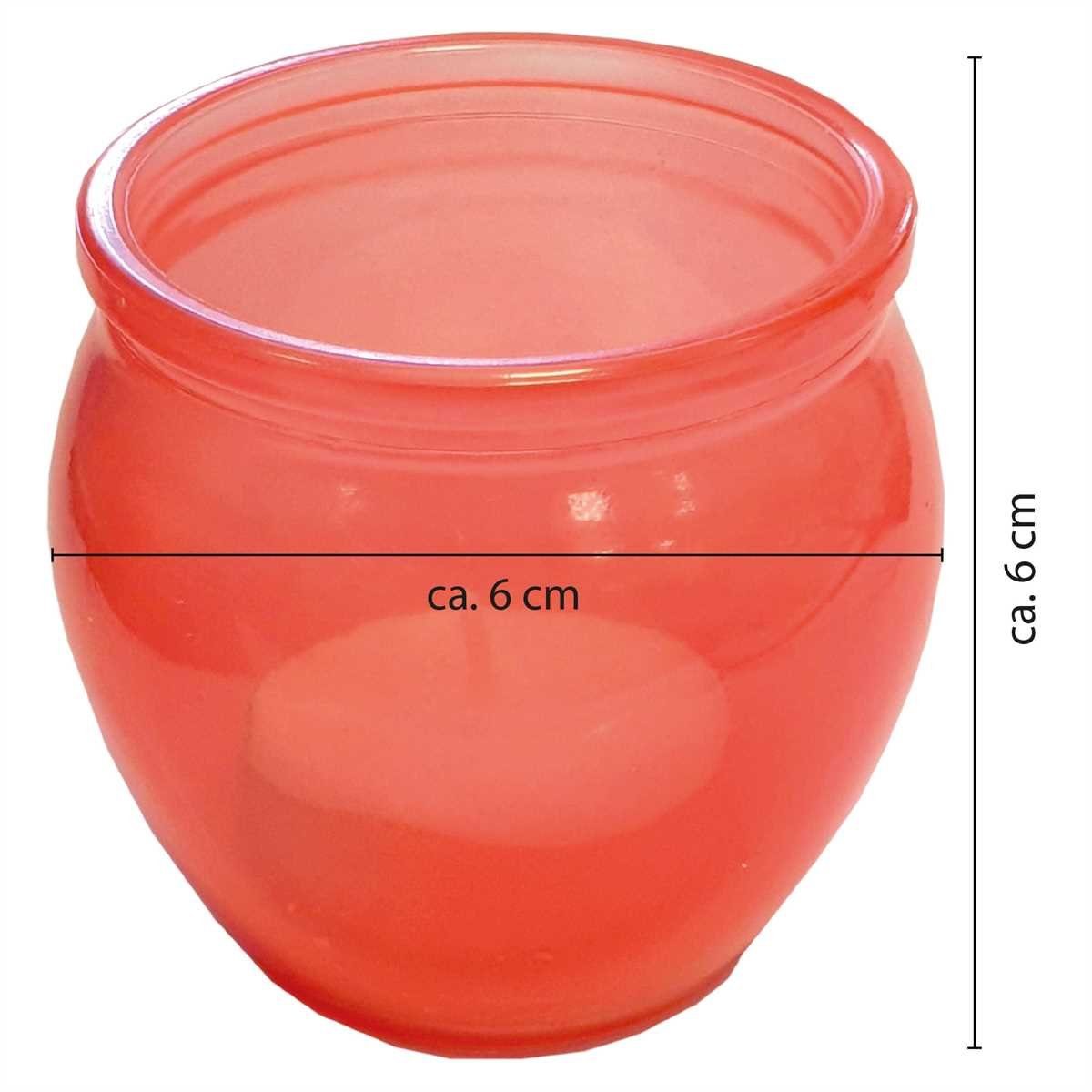 HS Candle Windlicht Teelicht, Gläser x Windlicht Windlichter PARTYSET und (16 draußen, - 6cm Deko St), inkl. zur 6cm im für (Apricot) Stück" drinnen "16 Teelichthalter