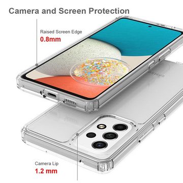 honju Smartphone-Hülle FIT Clear, [Samsung Galaxy A53 5G Hülle, Weicher TPU Rahmen & Rückseite aus Acrylglas, NFC kompatibel, Anti-Fingerabdruck Beschichtung, Vergilbungsbeständig] transparent