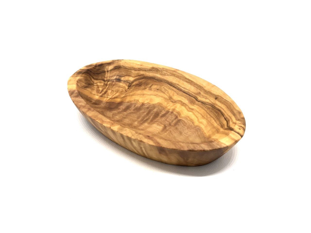 Olivenholz-erleben Servierschale oval, Snackschale aus Olivenholz – natürlich schön (Länge ca. 17 cm), Olivenholz, (1-tlg), Flache, elegante Form – ideal zum stilvollen Servieren und Dekorieren