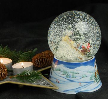 MINIUM-Collection Schneekugel Weihnachten Spieluhr Weihnachtsmann im Schlitten 100mm Durchmesser