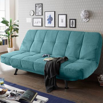 Lomadox Schlafsofa INSUL-09, Schlafcouch Sofa Couch Jugendzimmer Gästezimmer grün Bettkasten