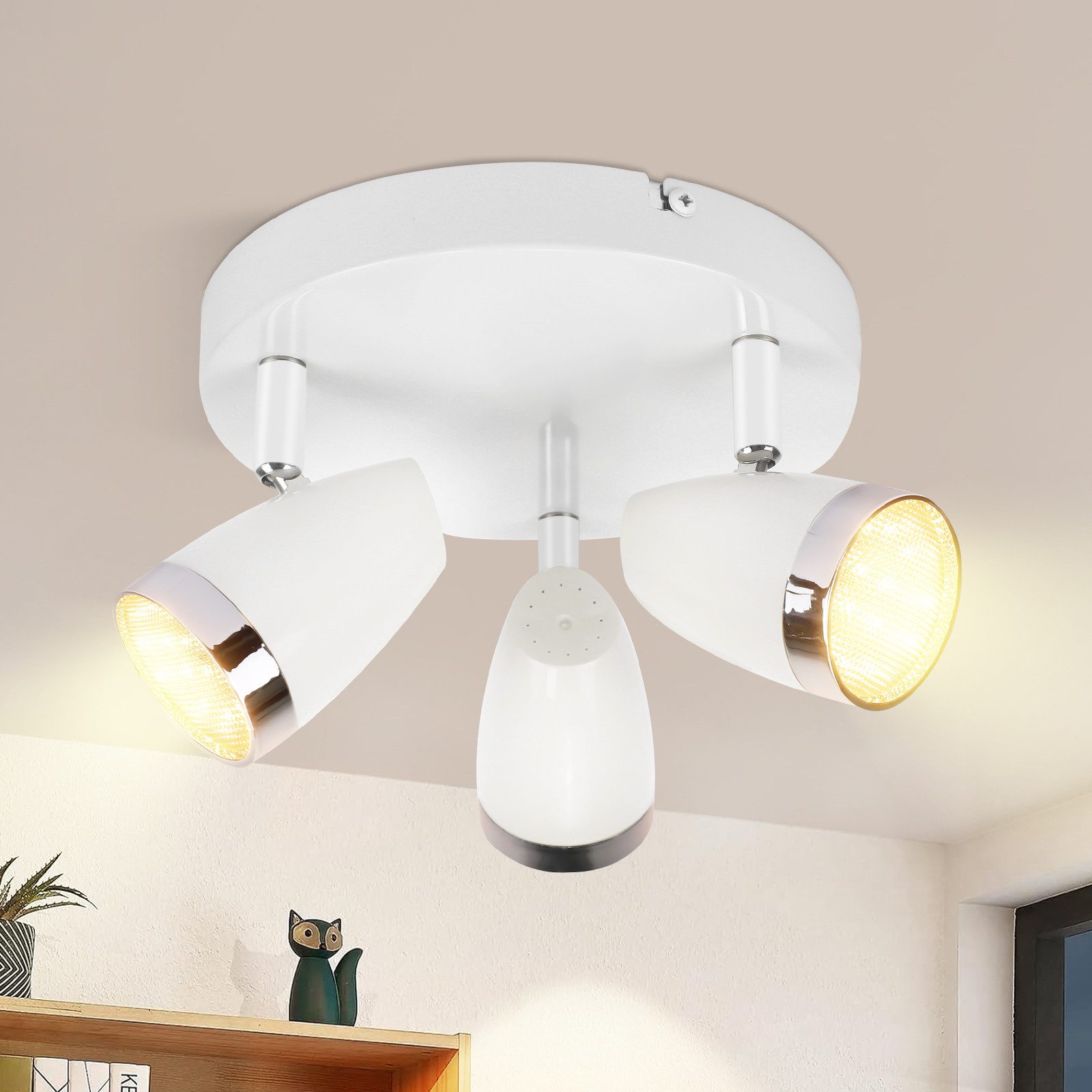 ZMH Deckenstrahler 1/2/3/4 Flammig 4/6/12/16W Deckenlampe schwenkbar 350° W günstig online kaufen