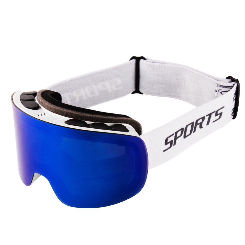 Dekorative Skibrille Winter Skibrille Erwachsene, Snowboardbrille für Herren Damen, (1-St), UV Schutz, mit praktischer Anti-Beschlag-Beschichtung blau
