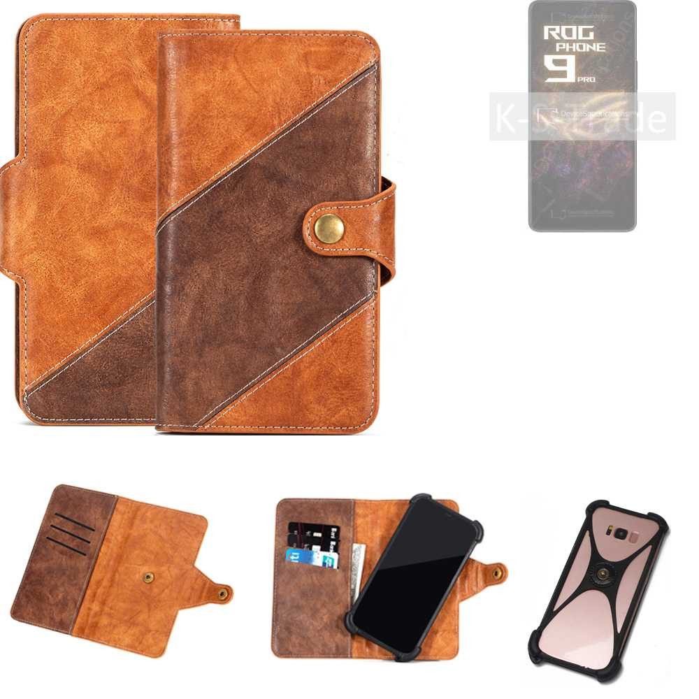 K-S-Trade Handyhülle für Asus ROG Phone 9 Pro, Handyhülle Schutzhülle Bookstyle Case Wallet-Case Cover