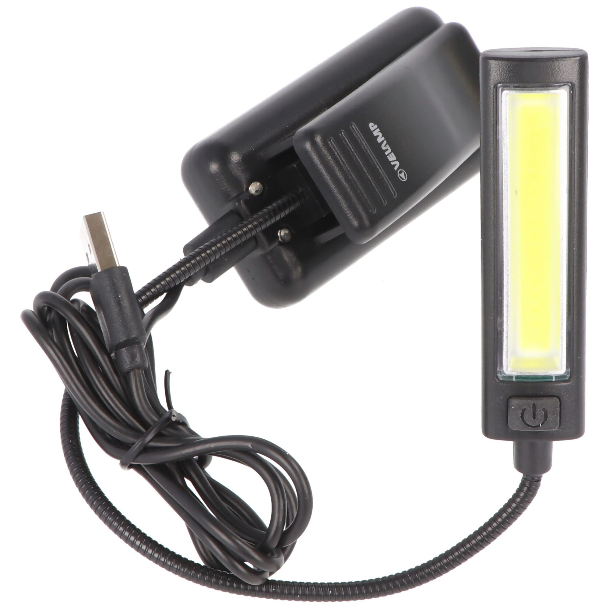 Velamp LED wiederaufladbar, inklus Taschenlampe mit 2W, Clip, 3 LED-Leseleuchte Leuchtstufen