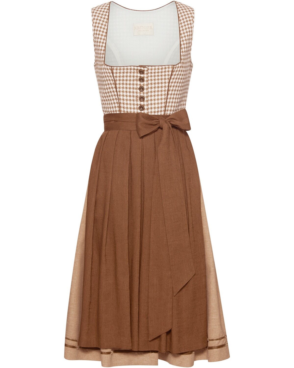 KRÜGER COLLECTION Dirndl Midi-Dirndl Micaela mit Hahnentrittmuster
