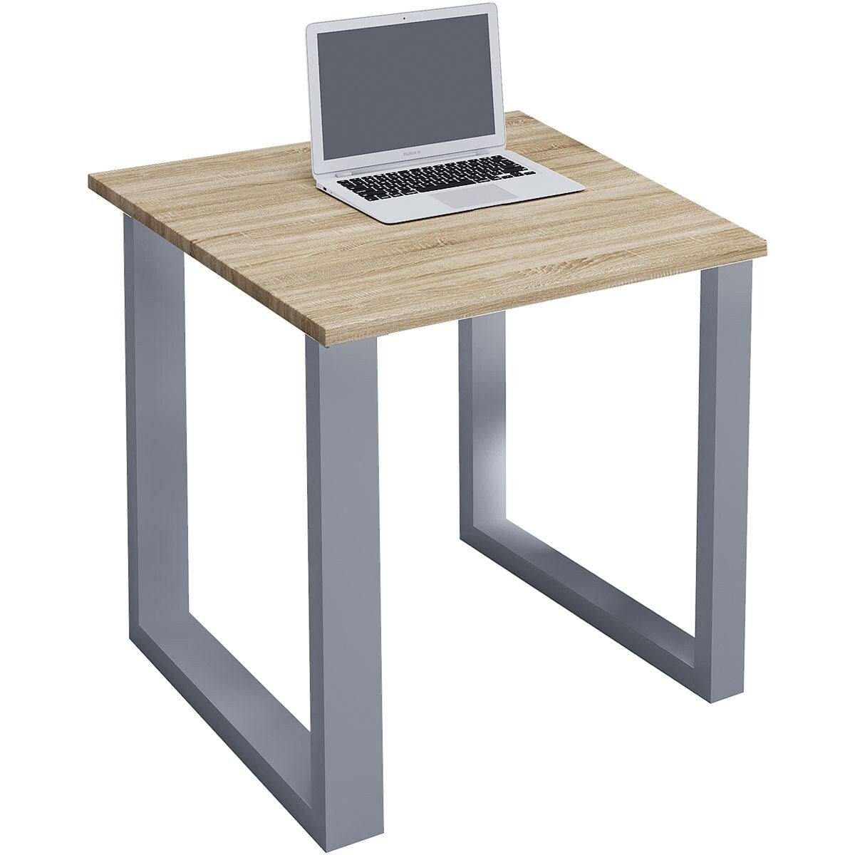 VCM Schreibtisch Lona, rechteckig, Tiefe 50 cm, Bügel-Fuß silber
