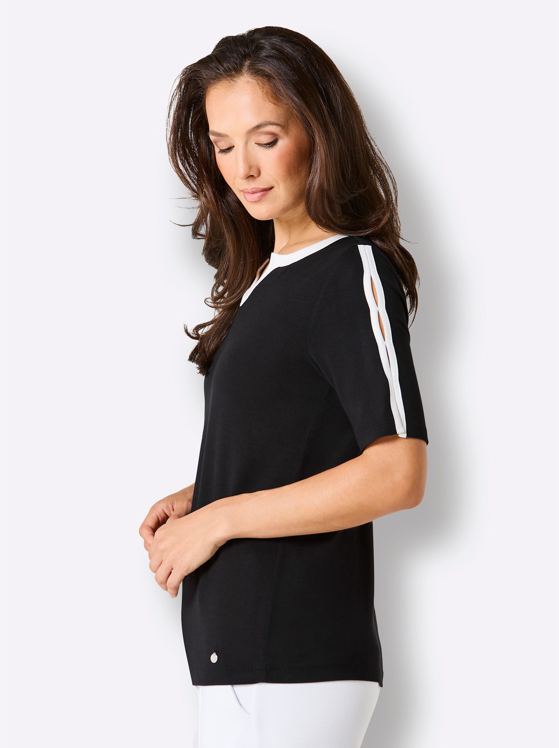 creation L T-Shirt Modal-Shirt Kurzarm