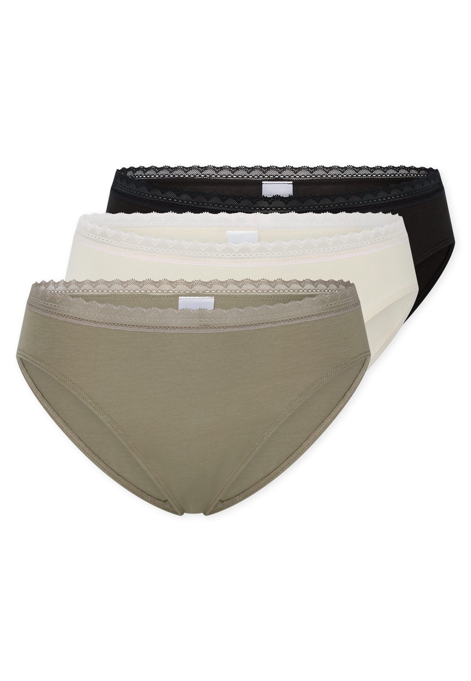 Schiesser Rioslip Modern Multipacks (3er Pack) Spitzenbänder, Baumwollmischung, Single Jersey
