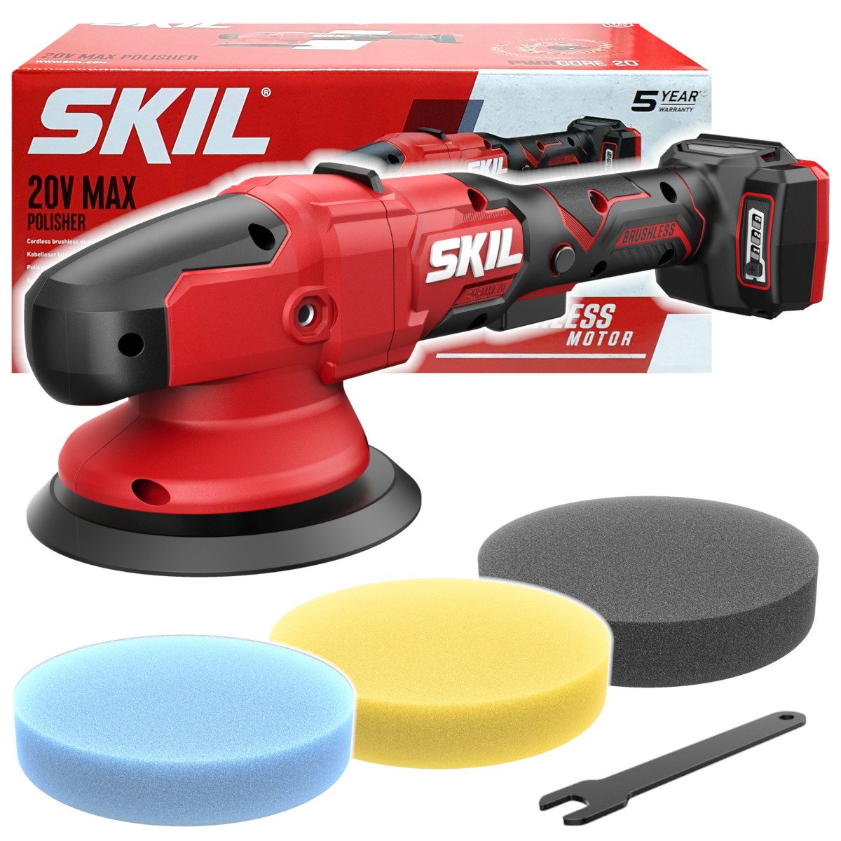 SKIL Akku-Schwingschleifer Skil 20V 3790 CA Akku-Poliermaschine (ohne Akku, Verpackung)