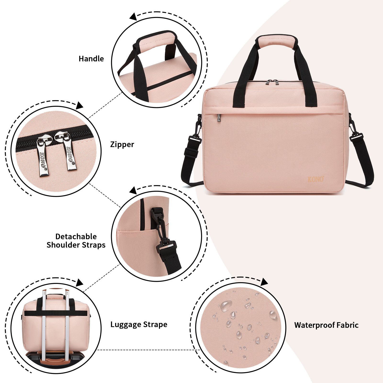 KONO Reisetasche Ryanair-Handgepäcktasche 40x30x20 cm für Damen & Herren