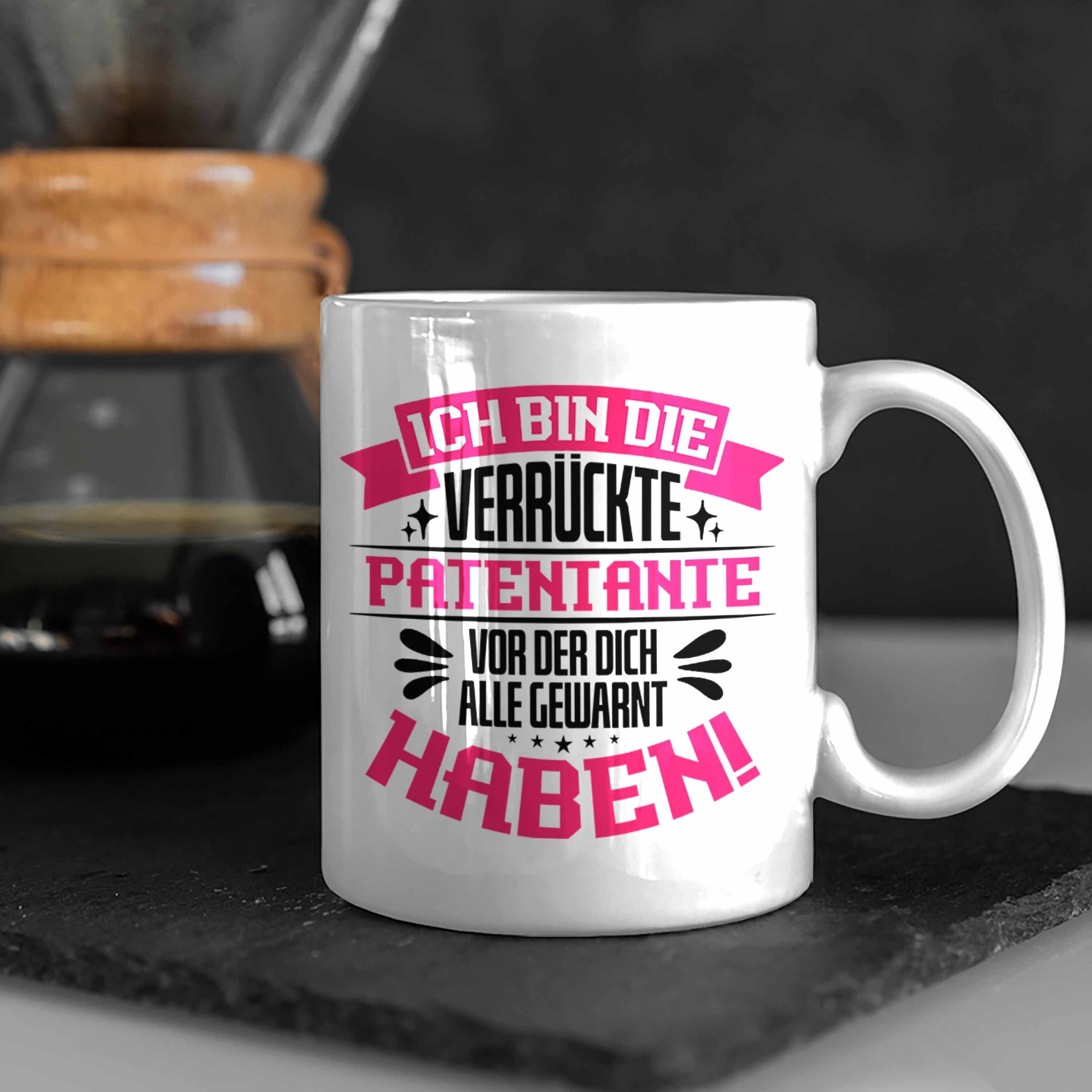 Kaffeet für Tasse Weiss Tasse Lustige Trendation Geschenkidee mit Verrückte Patentante Spruch