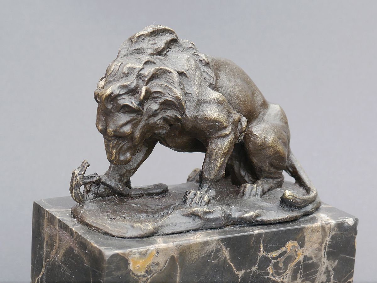 AFG Dekoobjekt Wildlife-Dekoration: und Löwe Marmor Schlange auf Bronze