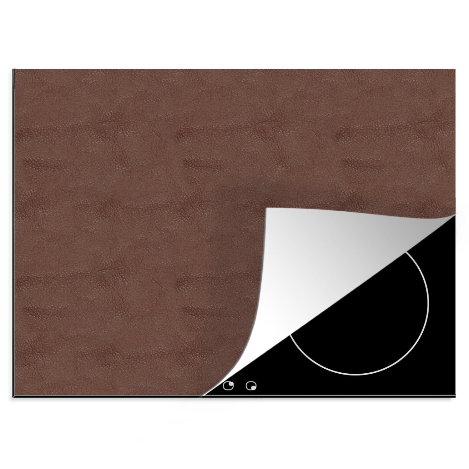 MuchoWow Herdblende-/Abdeckplatte Induktionsschutz - Leder - Textur - Tierhaut, Vinyl, (1 tlg), 60x52 cm, Mobile Arbeitsfläche nutzbar, Ceranfeldabdeckung | Herdabdeckplatten