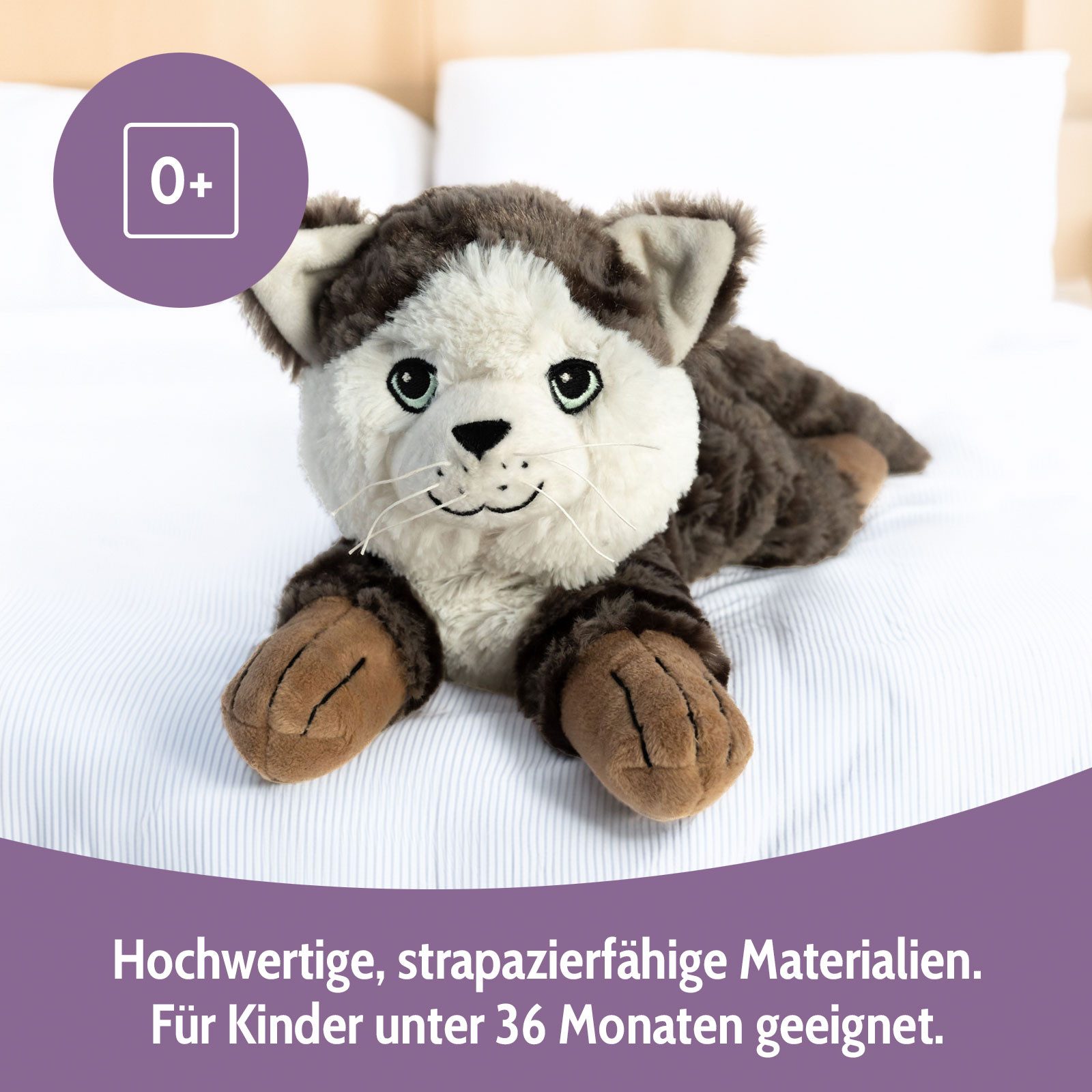 Habibi Plush Wärmekissen Habibi Plush Wärmetier Stofftier 1871 Katze getigert