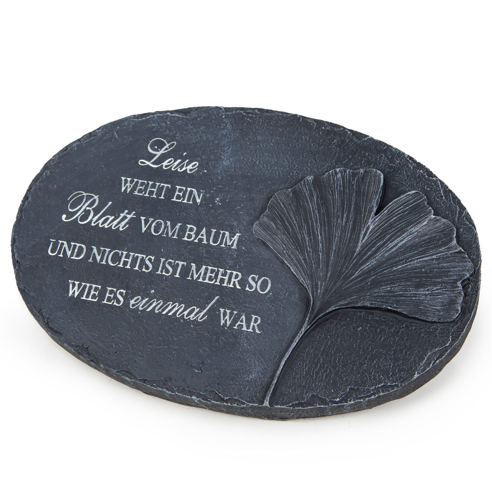 Logbuch-Verlag Geschenkbox Grabschmuck mit Text und Ginkgo in anthrazit (1 St), 24 x 9 x 16 cm frostsicher