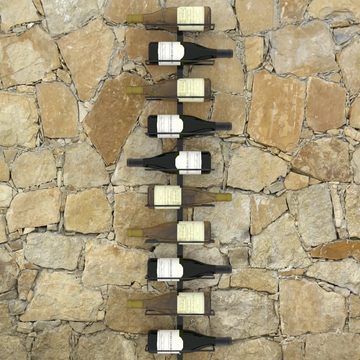 furnicato Weinregal Wand-für 10 Flaschen Schwarz Metall