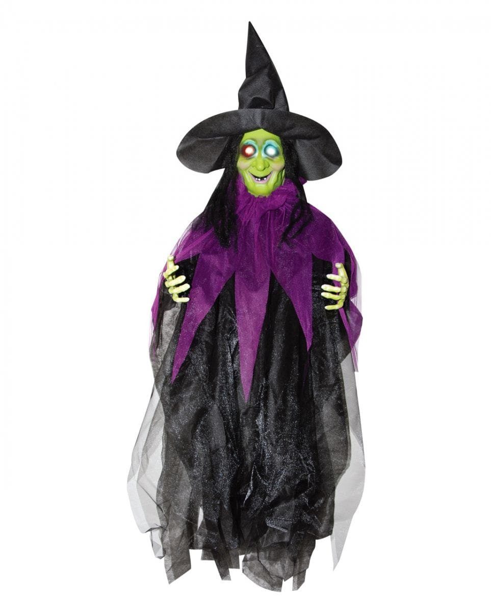 Dekoobjekt Halloween Hexe mit Leuchtaugen & Sound als klassis
