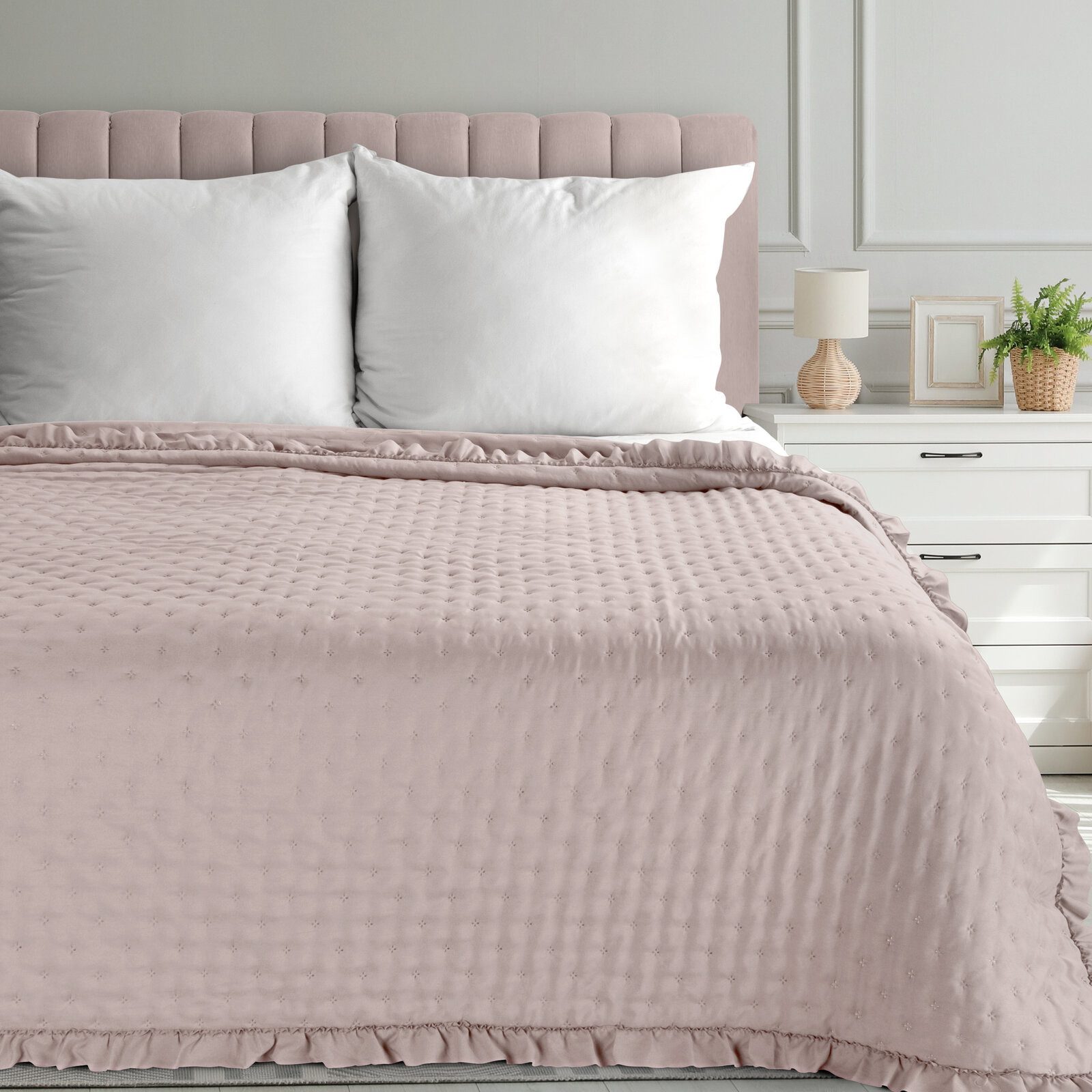 Eurofirany Tagesdecke VANESA & LIBI, Stepppdecke Rüsche Bettüberwurf gestep günstig online kaufen