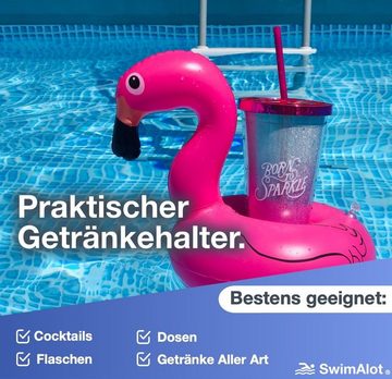 SwimAlot® Schwimmring Flamingoring 110 cm Schwimmring Flamingo + aufblasbarer Getränkehalter (Flamingo Set, 1-tlg., Schwimmring + Getränkehalter), 110 cm