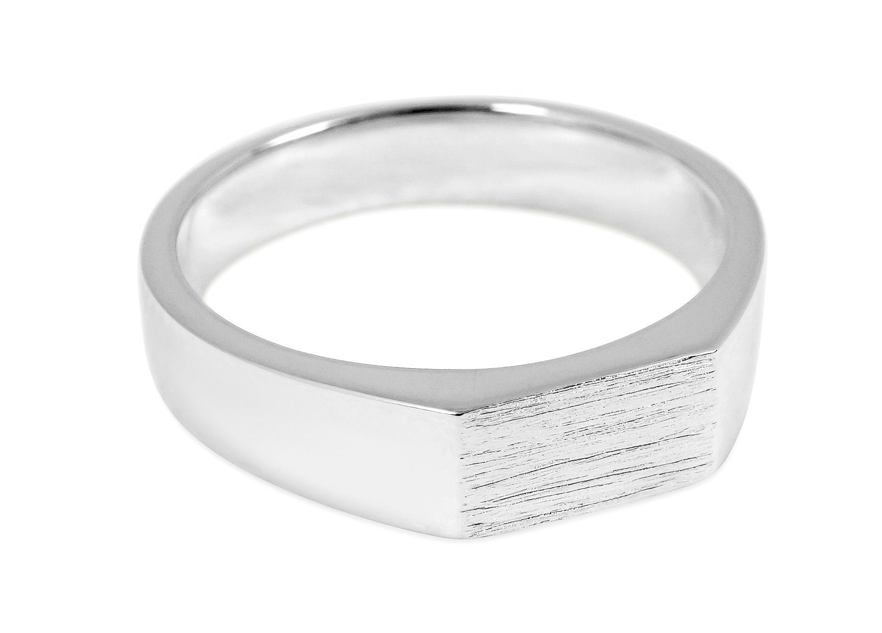 Sprezzi Fashion Silberring Herren Ring Silber und Gold Fingerring aus 925 Sterling Silber eckig, handgefertigt, aus Sterling Silver, Designed in Germany