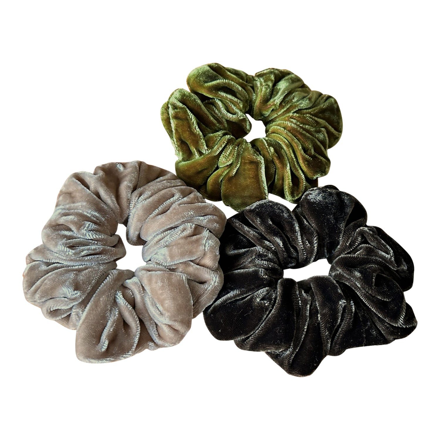 orignee Haargummi Seidensamt Scrunchie Gr. L aus Maulbeerseide – weich & haarschonend, 1-tlg., Kein Knick in den Haaren. Weniger Haarbruch und Reizschäden.