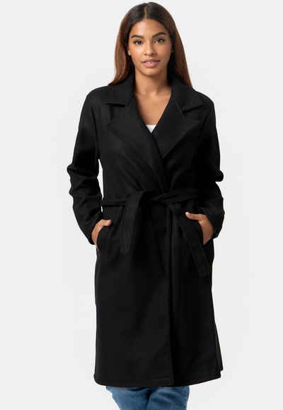 Worldclassca Trenchcoat Worldclassca Damen TRENCHCOAT mit Gürtel Reverskragen langer Mantel