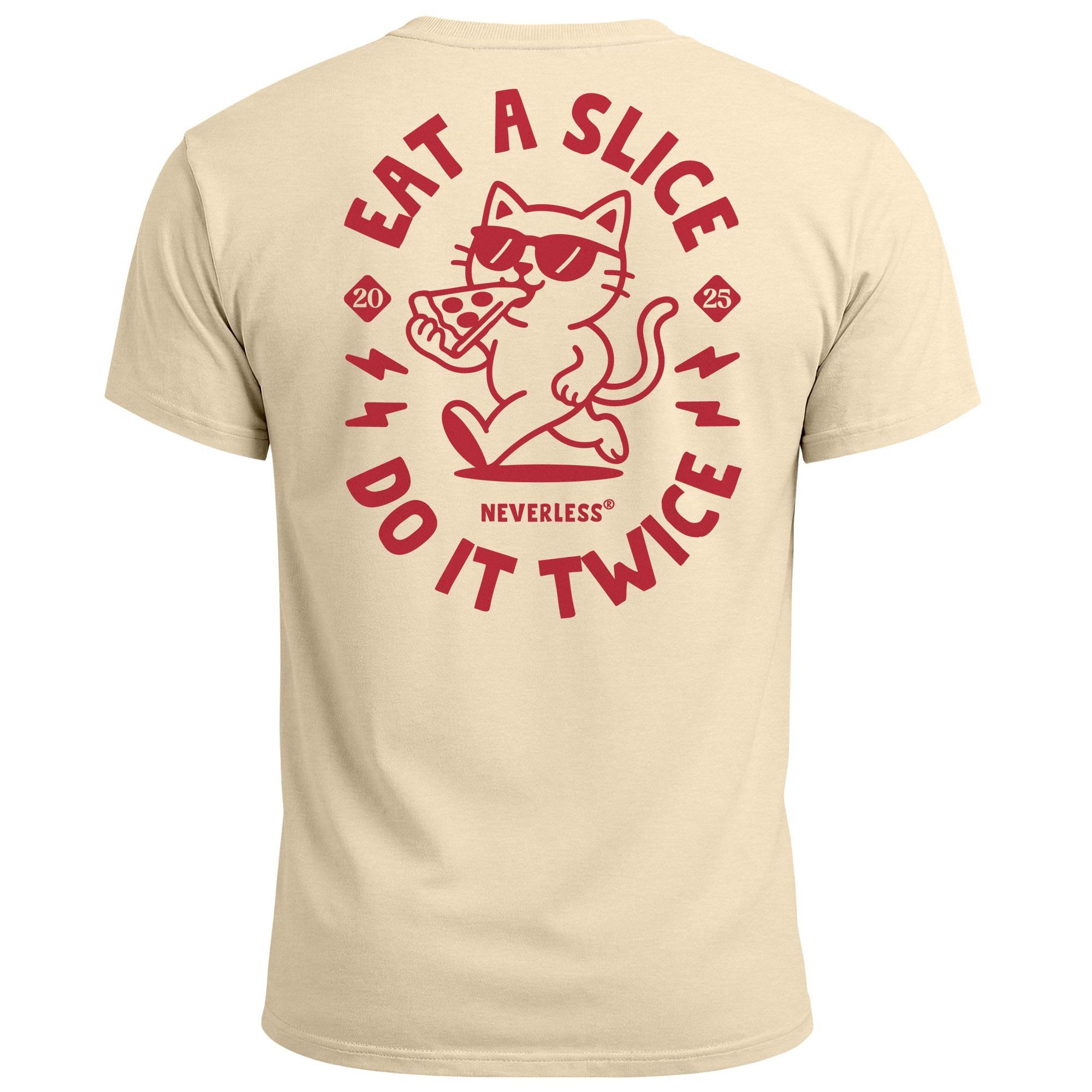 Neverless Print-Shirt Backprint T-Shirt Herren Pizza günstig online kaufen
