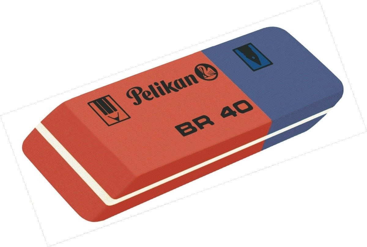 Pelikan Radiergummi Radierer BR40 Kautschuk rot/blau (40 Stück)