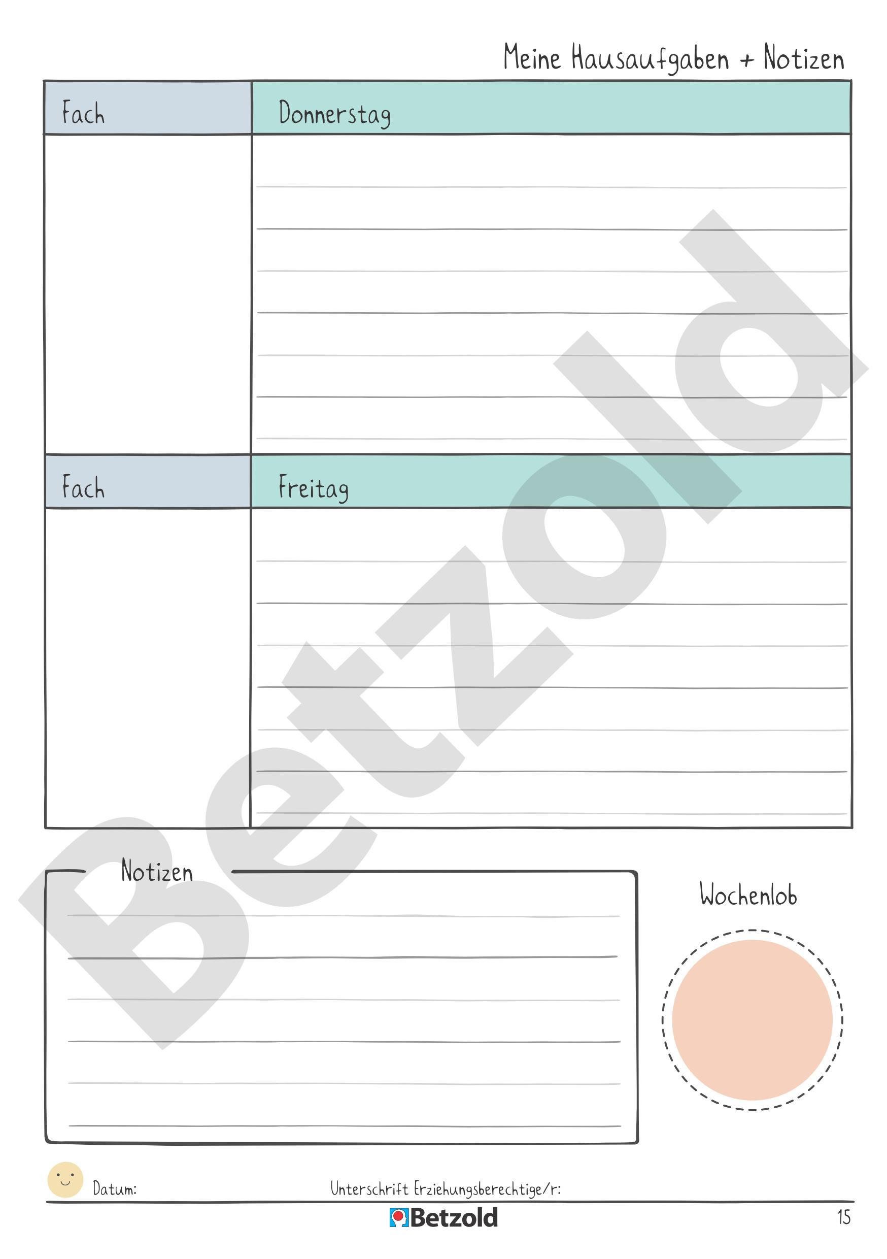 Betzold Lehrerkalender Orgaheft Schüler-Logbuch – Bild 5 von 5