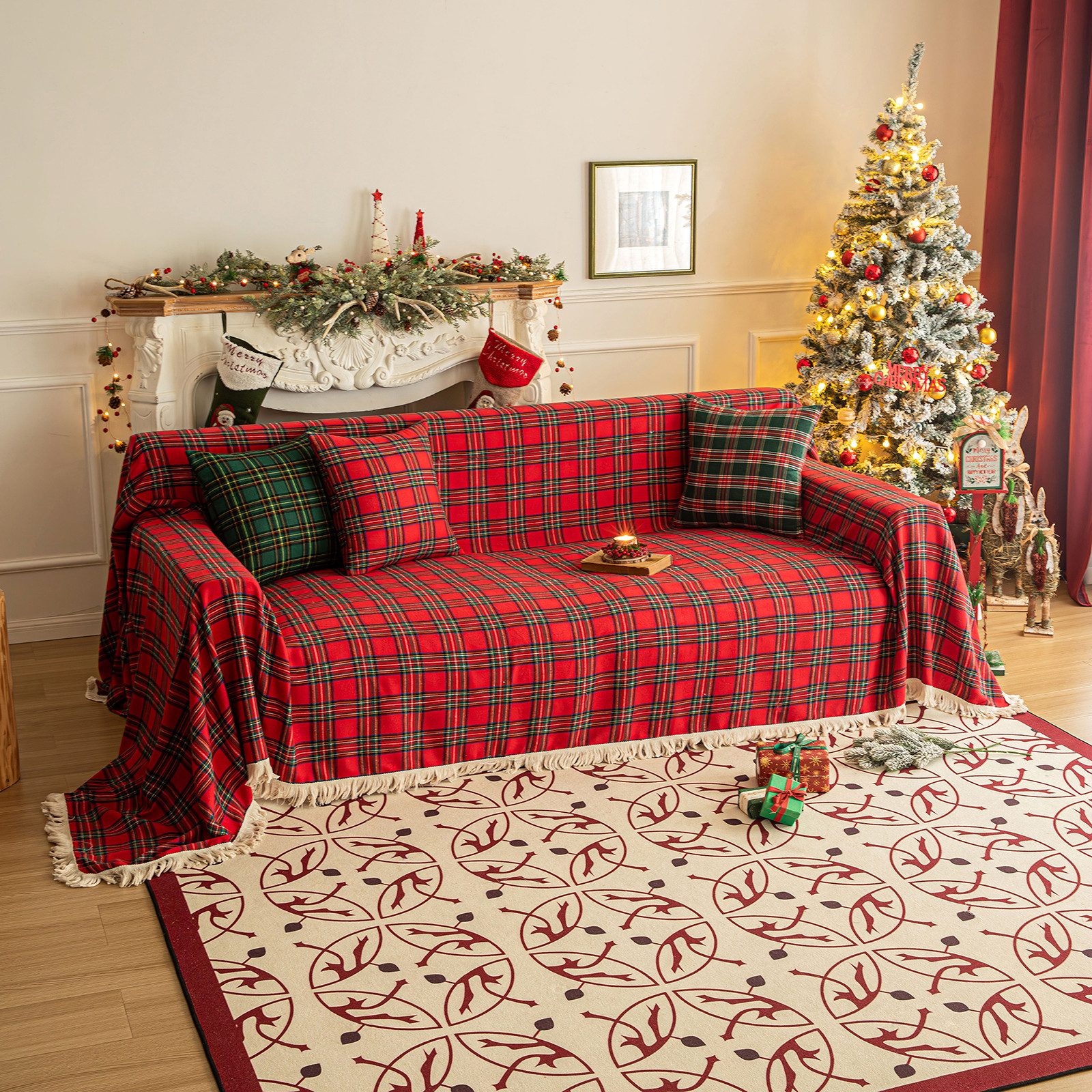 Plaid Sofaüberwurf Waffel Kuscheldecke mit Quasten Plaid Couchdecke, Qelus, günstig online kaufen