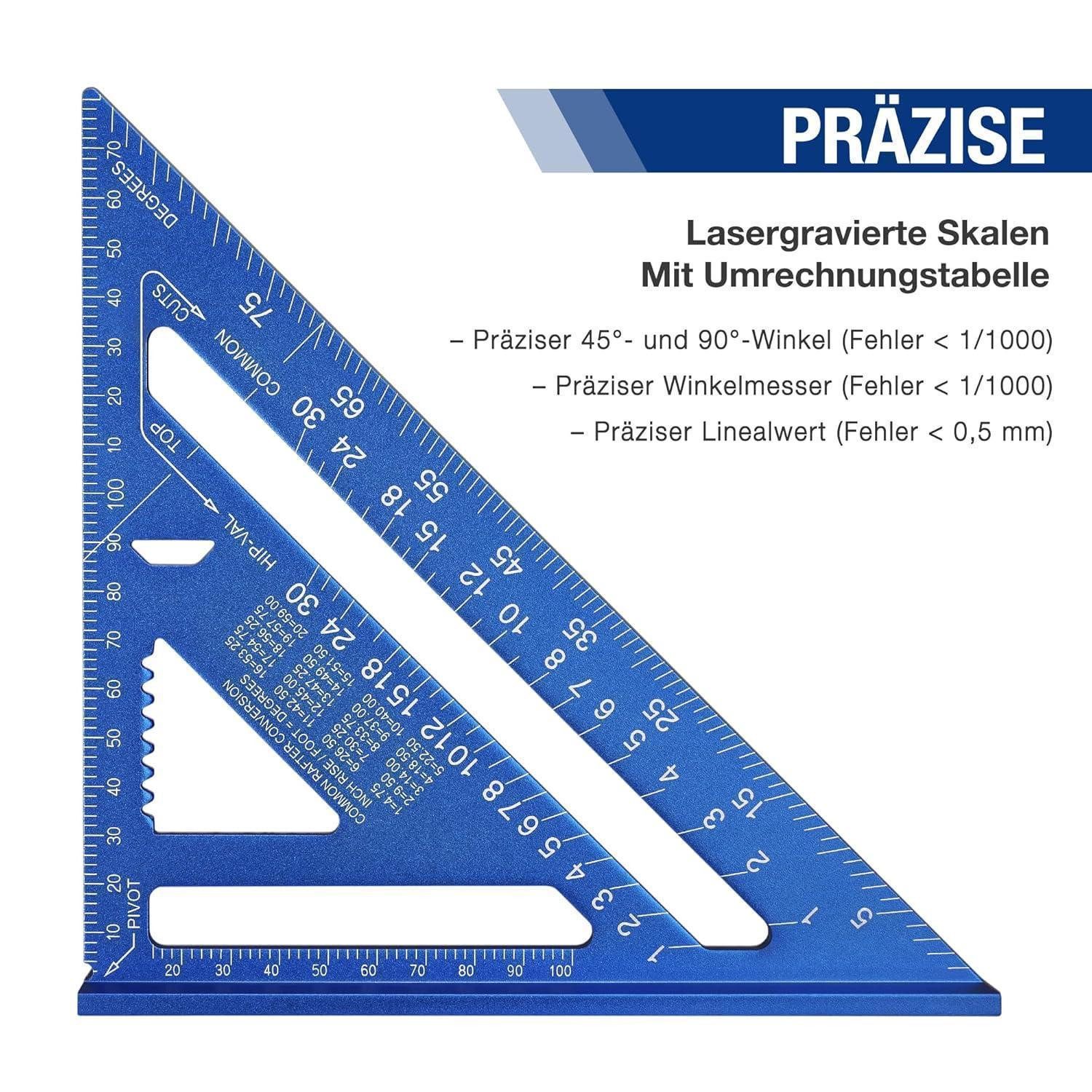 LuxusKollektion Zimmermannswinkel Zimmermannswinkel Multifunktional Winkelmesser 180mm