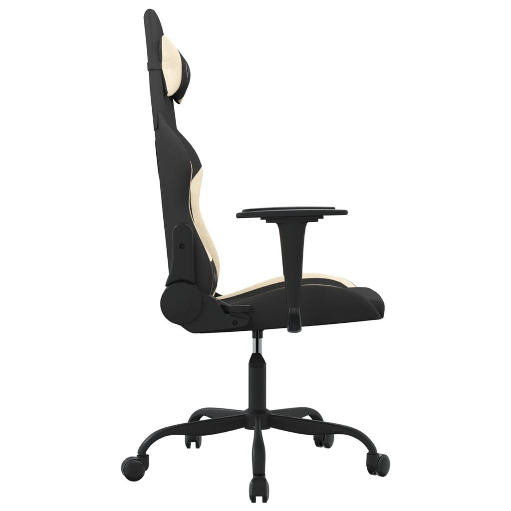 Creme Stoff (1 und Fußstütze Schwarz furnicato St) Gaming-Stuhl mit